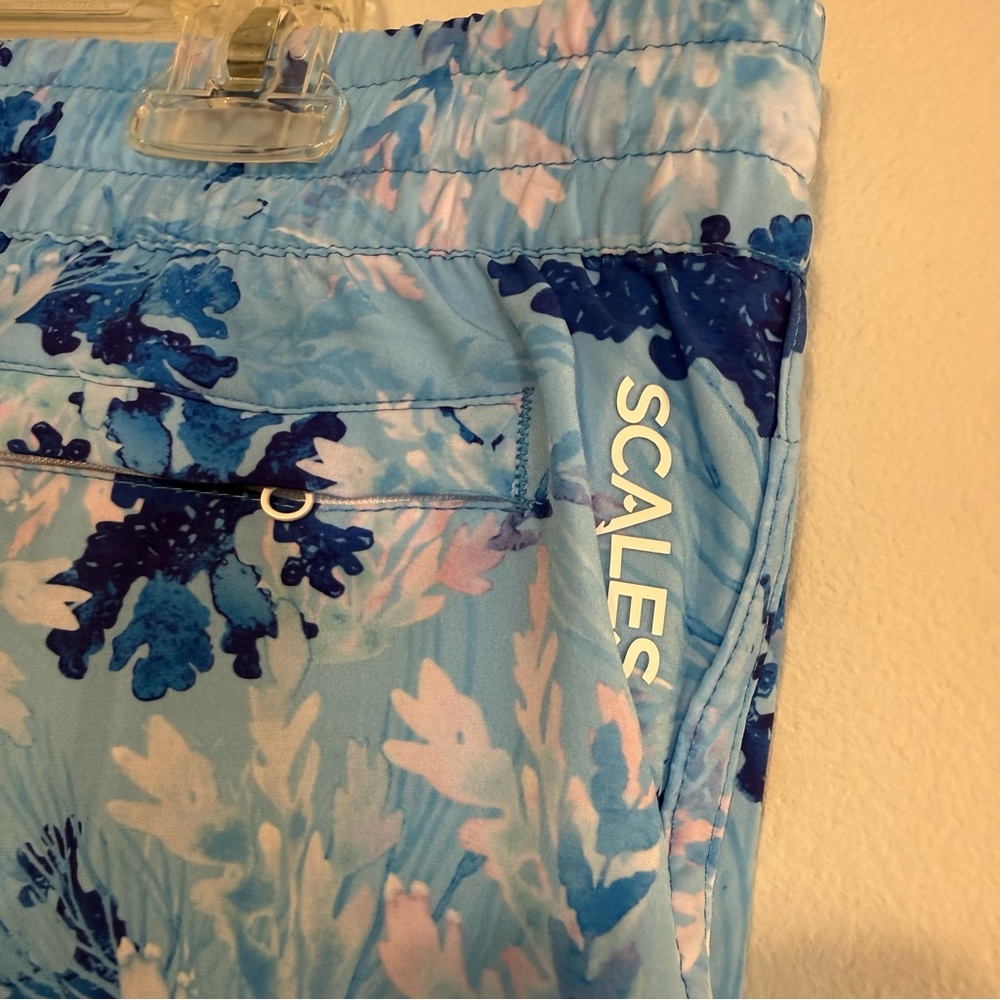 Scales Boardshorts Womens Size  XL Extra Large Shorts Coral Tropics Blue - Picture 5 of 9
